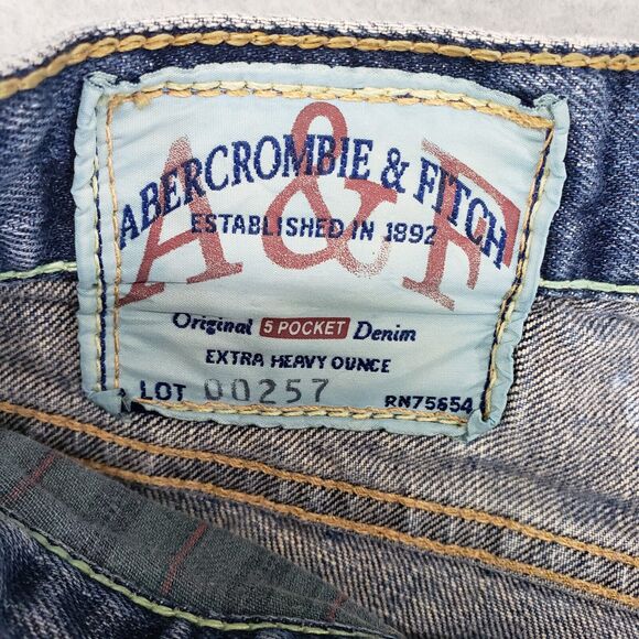 Vintage Abercrombie & Fitch Handcrafted Distressed Jeans Mens 34x32 Bleached y2k - Picture 6 of 9